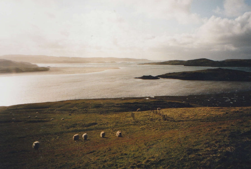 Historic photography of the hill leading down to Uig Bay