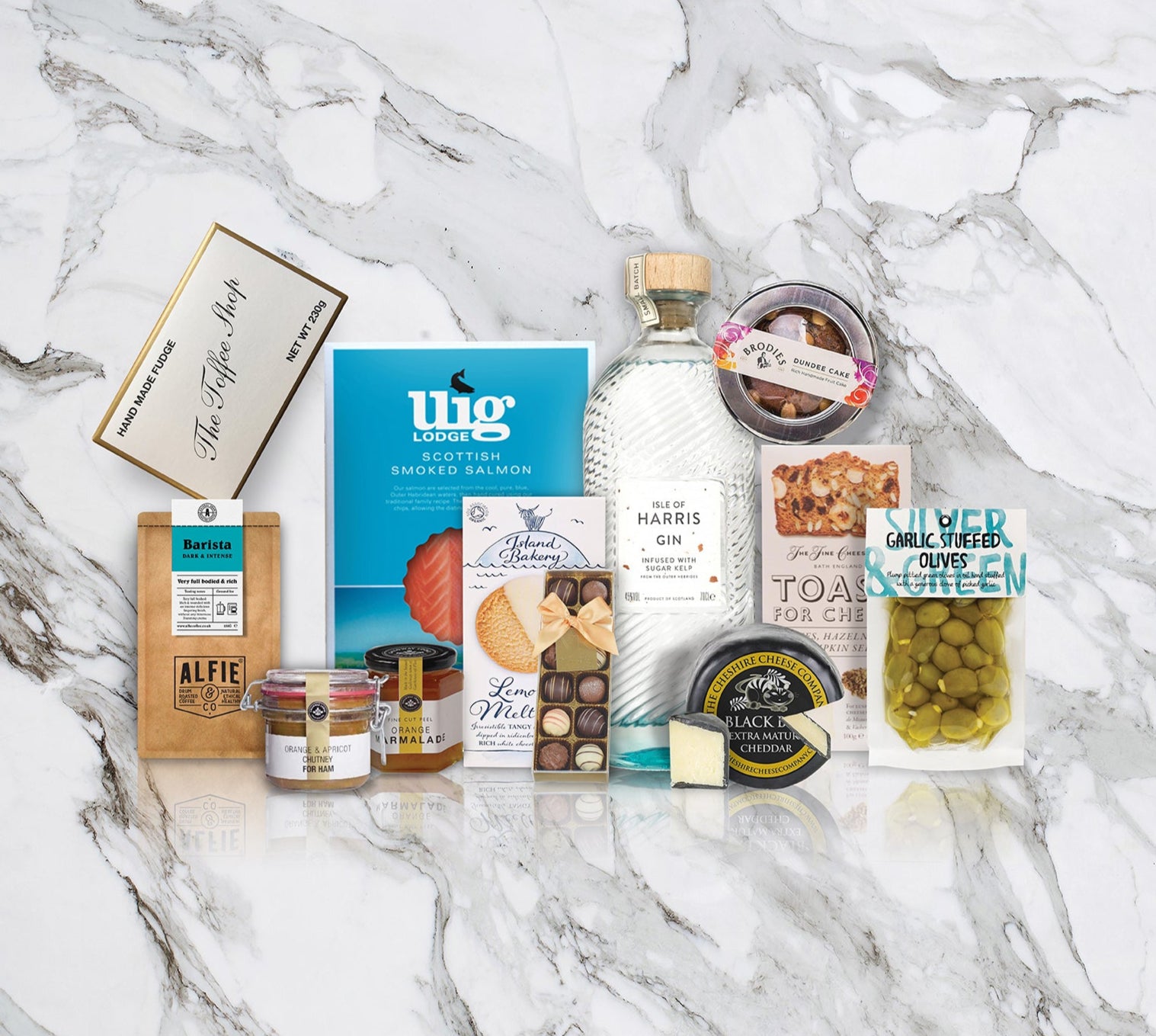 Luxury hamper of british food and drink