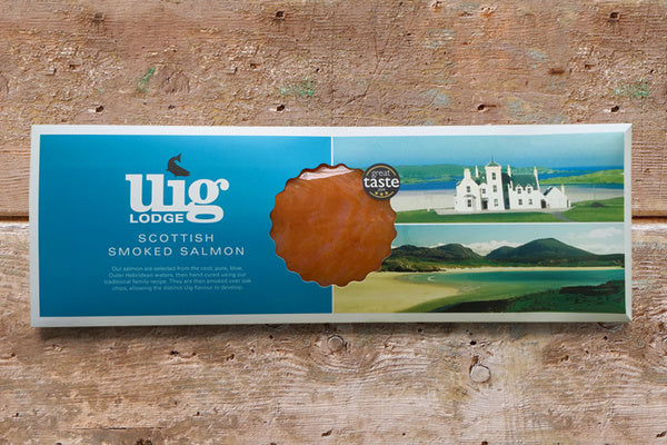 Packaged hot-smoked salmon from Scotland