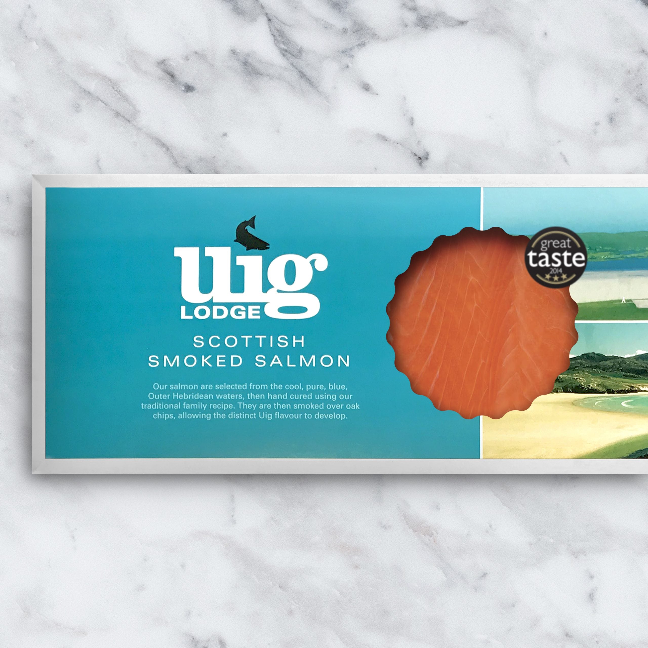 Whole side of unsliced Scottish smoked salmon from Uig Lodge